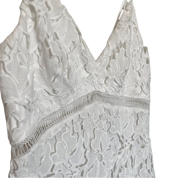 Astr White Lace Bodycon Dress Size Small Lined Back Zipper Fairy Cocktail Bridal - Picture 4 of 10